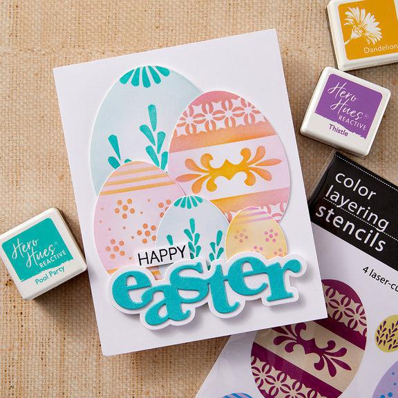 Hero Arts - Charming Easter - Stamp &amp; Cut XL - Happy Easter-ScrapbookPal