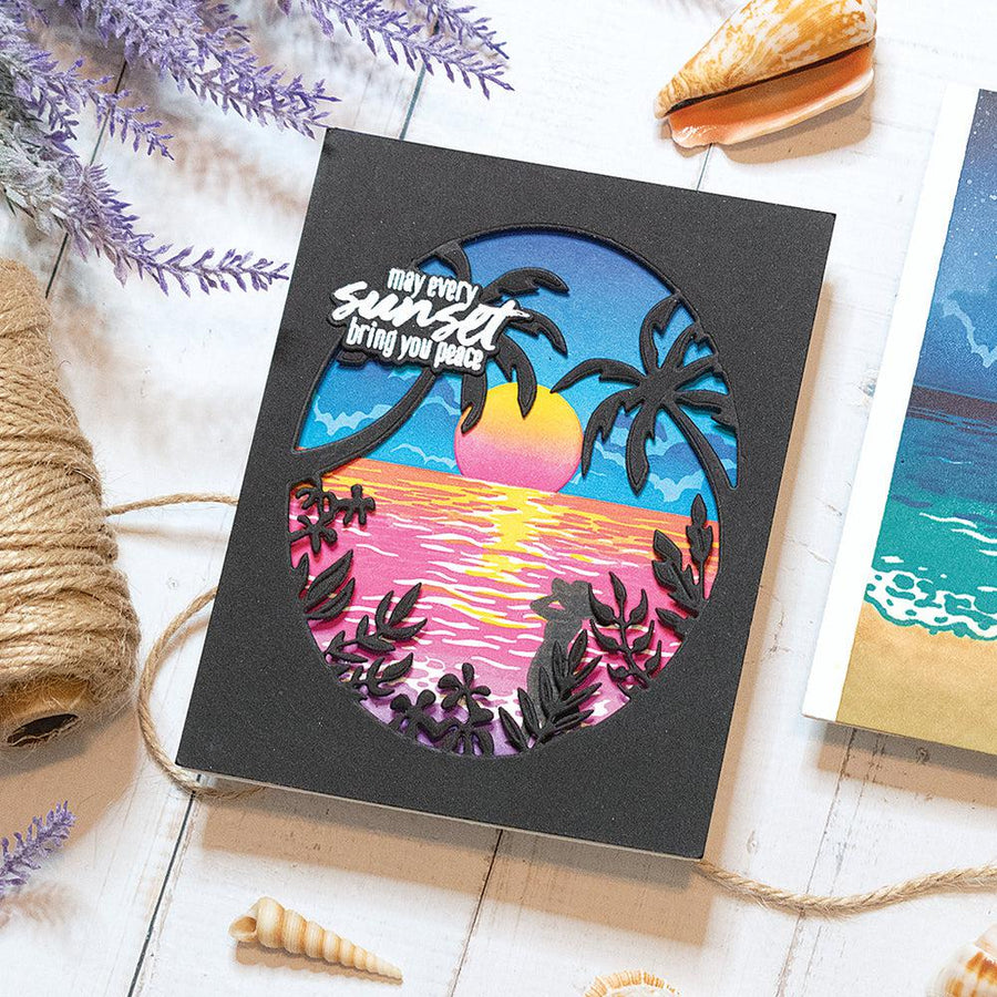 Hero Arts - Clear Stamps & Dies - Color Layering Sunset Over Waves-ScrapbookPal