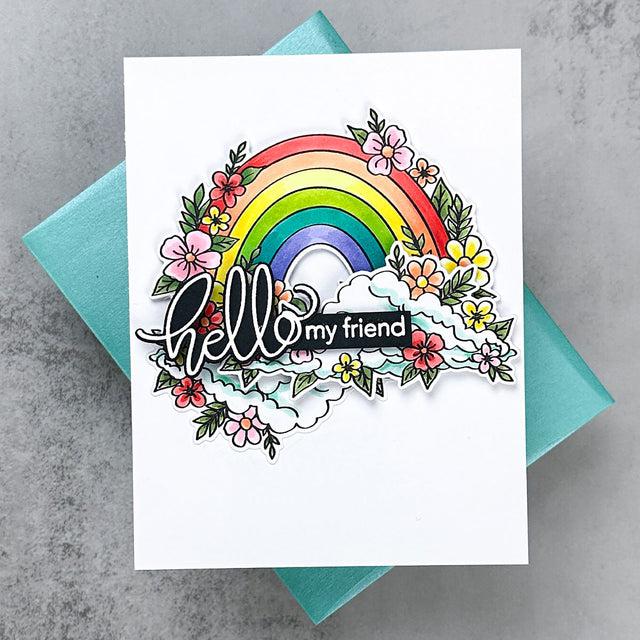 Hero Arts - Clear Stamps &amp; Dies - Floral Rainbow and Clouds-ScrapbookPal