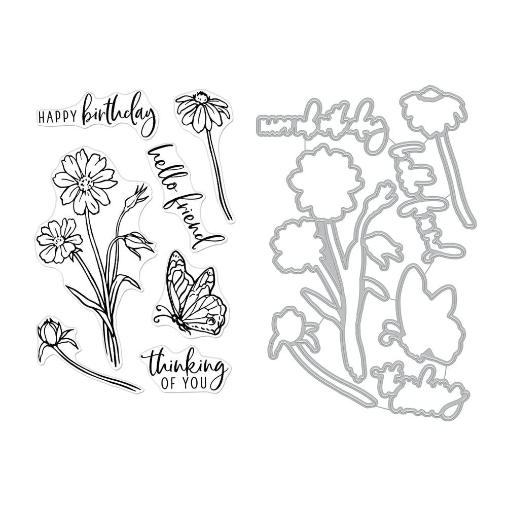 Hero Arts - Clear Stamps &amp; Dies - Wild Flowers-ScrapbookPal