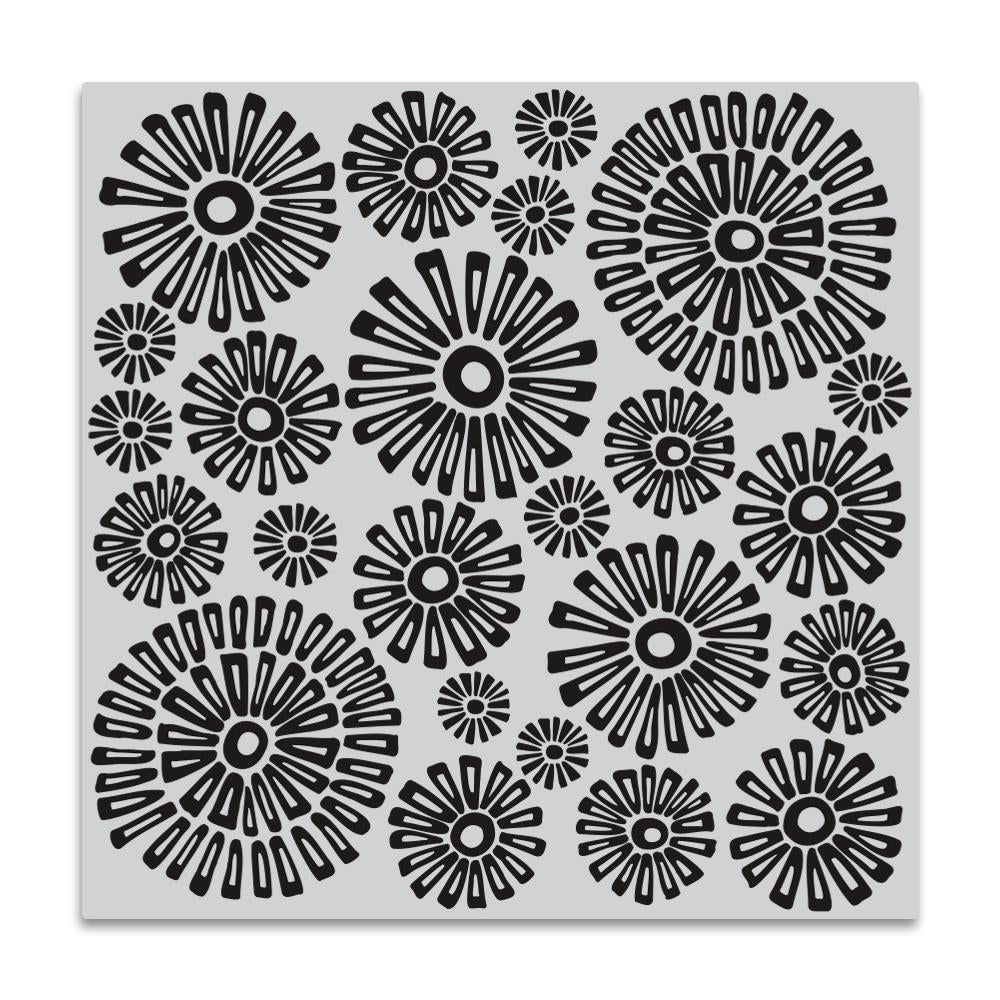 Hero Arts - Cling Stamps - Sunburst Flowers Bold Prints-ScrapbookPal