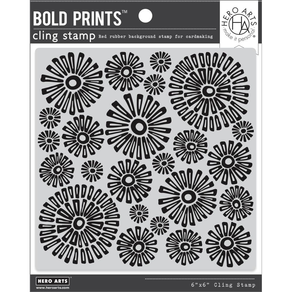 Hero Arts - Cling Stamps - Sunburst Flowers Bold Prints-ScrapbookPal
