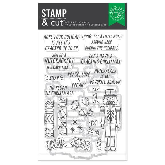 Hero Arts - Crackin' Christmas Collection - Stamp & Cut - A Little Nuts-ScrapbookPal