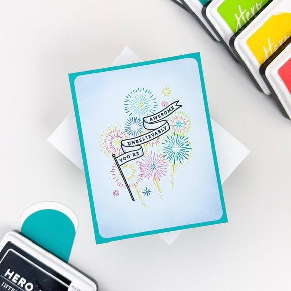 Hero Arts - Don't Stop Believing Collection - Clear Stamps - Unbelievably Awesome Banners-ScrapbookPal