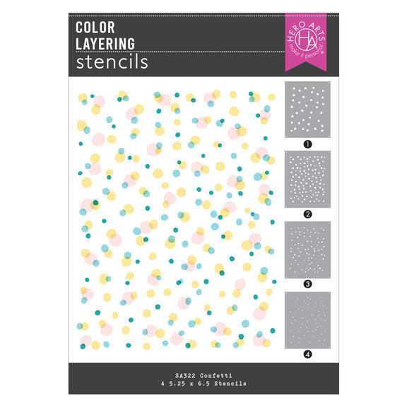 Hero Arts - Eggstra Special Collection - Stencils - Color Layering Confetti-ScrapbookPal