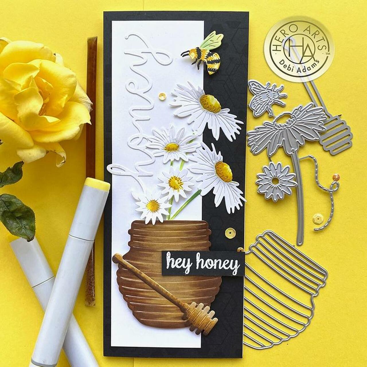 Hero Arts - Fancy Dies - Bees and Flowers-ScrapbookPal