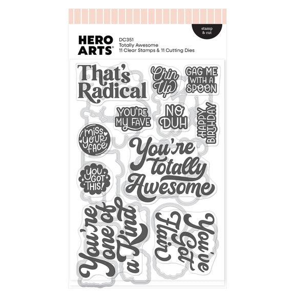 Hero Arts - Friends With Flair Collection - Stamp & Cut - Totally Awesome-ScrapbookPal
