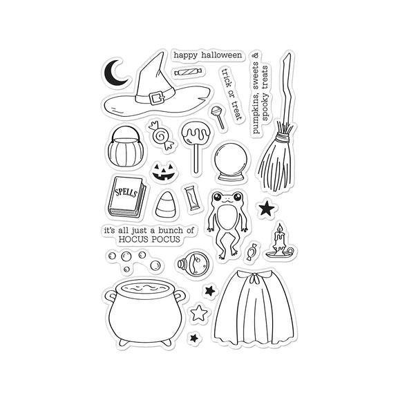 Hero Arts - Hocus Pocus Collection - Clear Stamps - Tricks and Treats-ScrapbookPal