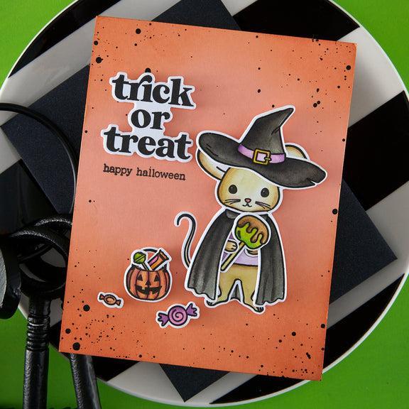 Hero Arts - Hocus Pocus Collection - Clear Stamps - Tricks and Treats-ScrapbookPal