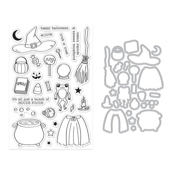 Hero Arts - Hocus Pocus Collection - Stamp &amp; Cut - Tricks and Treats-ScrapbookPal