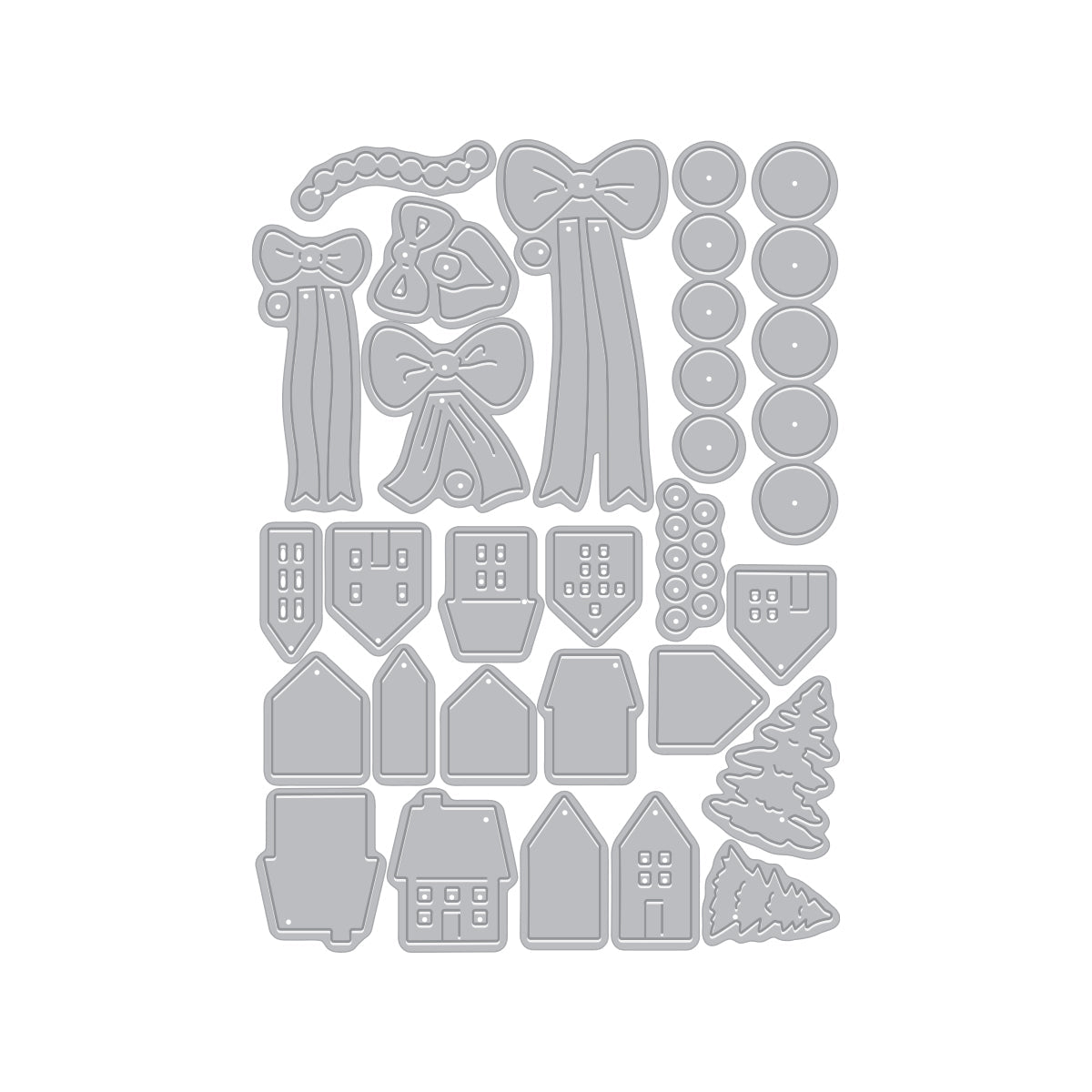 Hero Arts - Home for the Holidays Collection - Dies - Winter Wreath Accessories-ScrapbookPal