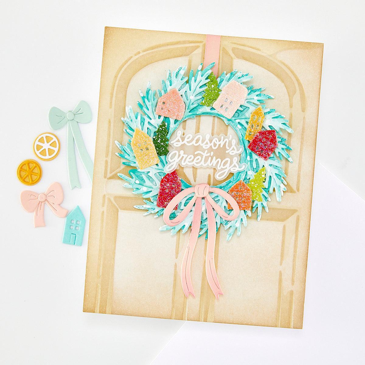 Hero Arts - Home for the Holidays Collection - Dies - Winter Wreath Accessories-ScrapbookPal