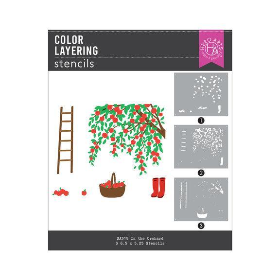 Hero Arts - I Pick You Collection - Stencils - Color Layering In The Orchard-ScrapbookPal