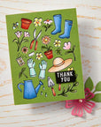 Hero Arts - In The Garden Collection - Clear Stamps - Gardening Tools & Flowers-ScrapbookPal