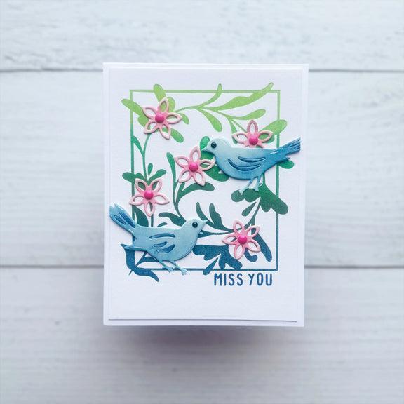 Hero Arts - Lovely Letterpress Collection - Letterpress + Foil Plate - Decorative Floral-ScrapbookPal