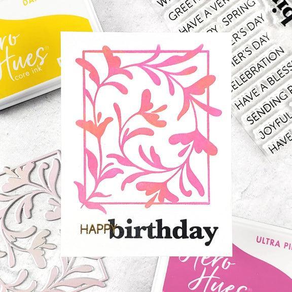 Hero Arts - Lovely Letterpress Collection - Letterpress + Foil Plate - Decorative Floral-ScrapbookPal