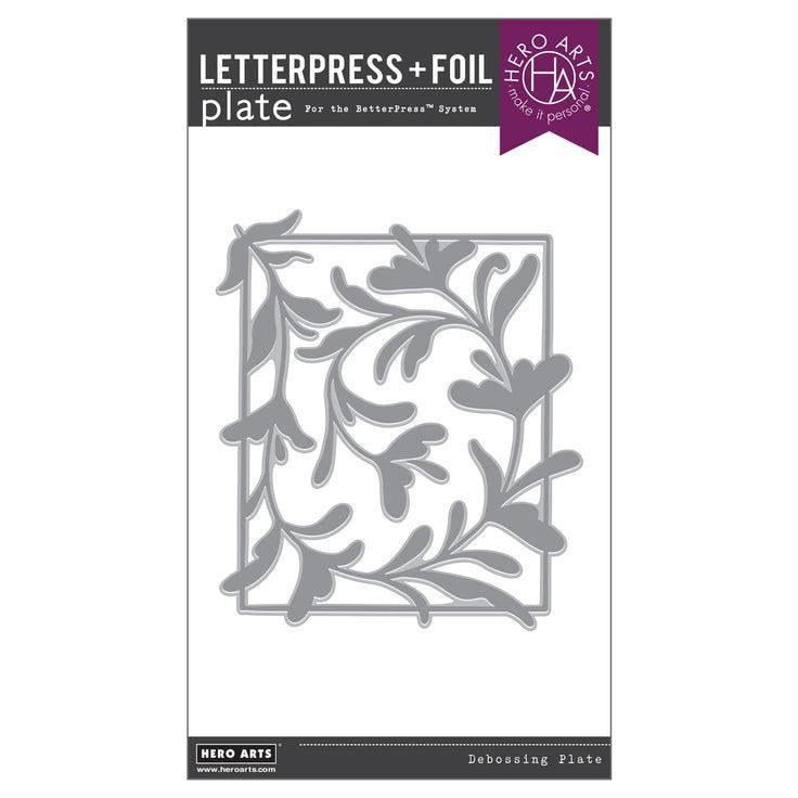 Hero Arts - Lovely Letterpress Collection - Letterpress + Foil Plate - Decorative Floral-ScrapbookPal