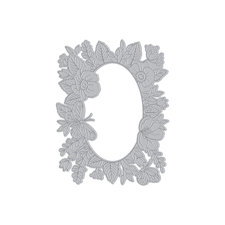 Hero Arts - Lovely Letterpress Collection - Letterpress + Foil Plate - Floral Frame-ScrapbookPal