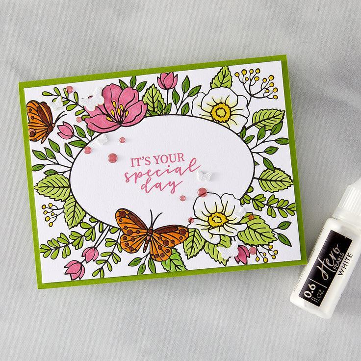 Hero Arts - Lovely Letterpress Collection - Letterpress + Foil Plate - Floral Frame-ScrapbookPal