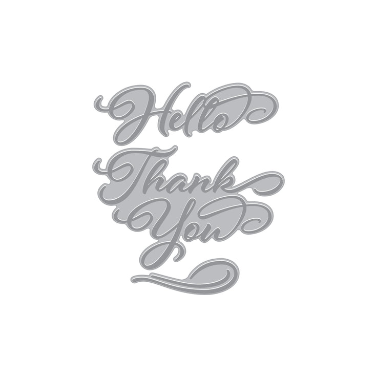 Hero Arts - Lovely Letterpress Collection - Letterpress + Foil Plate - Hello & Thank You-ScrapbookPal