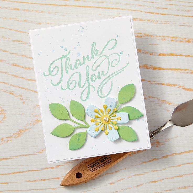 Hero Arts - Lovely Letterpress Collection - Letterpress + Foil Plate - Hello & Thank You-ScrapbookPal
