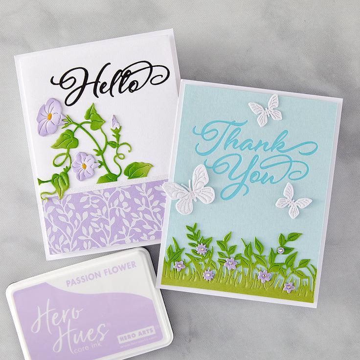 Hero Arts - Lovely Letterpress Collection - Letterpress + Foil Plate - Hello & Thank You-ScrapbookPal
