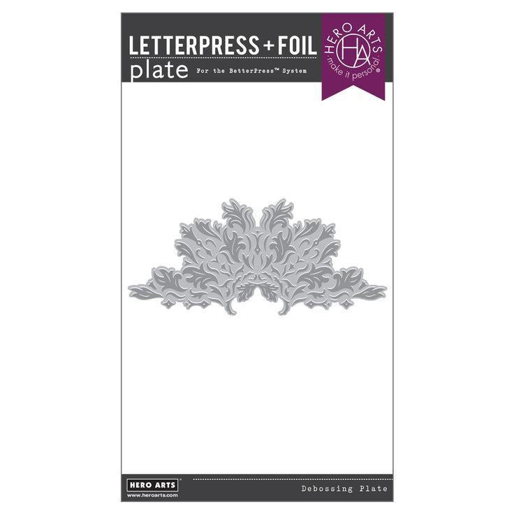 Hero Arts - Lovely Letterpress Collection - Letterpress + Foil Plate - Lavish Flourish-ScrapbookPal