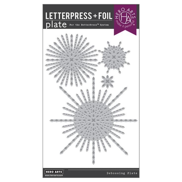 Hero Arts - Lovely Letterpress Collection - Letterpress + Foil Plate - Starbursts Set-ScrapbookPal