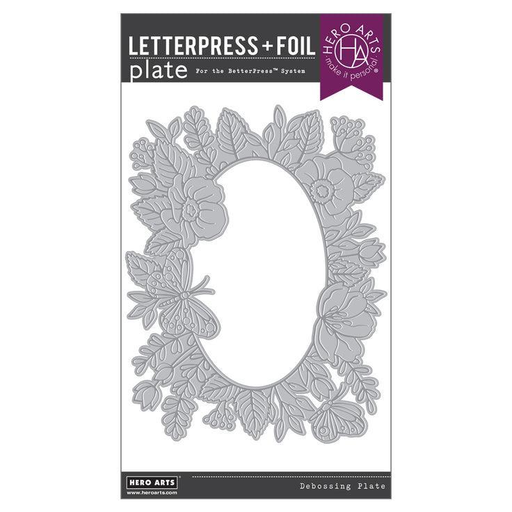 Hero Arts - Lovely Letterpress Collection - Press Pates - Floral Frame-ScrapbookPal