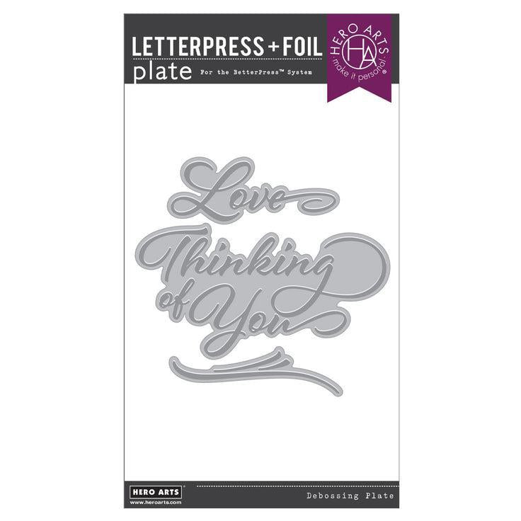 Hero Arts - Lovely Letterpress Collection - Press Pates - Love &amp; Thinking of You-ScrapbookPal