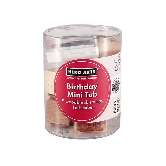 Hero Arts - Mini Tub Woodblock Stamps - Birthday-ScrapbookPal