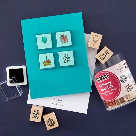 Hero Arts - Mini Tub Woodblock Stamps - Birthday-ScrapbookPal