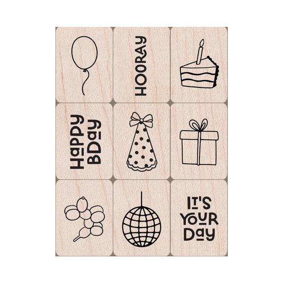 Hero Arts - Mini Tub Woodblock Stamps - Birthday-ScrapbookPal