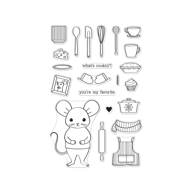 Hero Arts - Retro Kitchen Collection - Clear Stamps - What's Cookin'?-ScrapbookPal