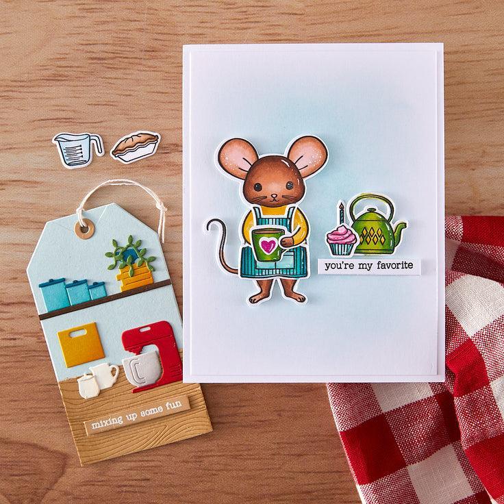 Hero Arts - Retro Kitchen Collection - Clear Stamps - What's Cookin'?-ScrapbookPal