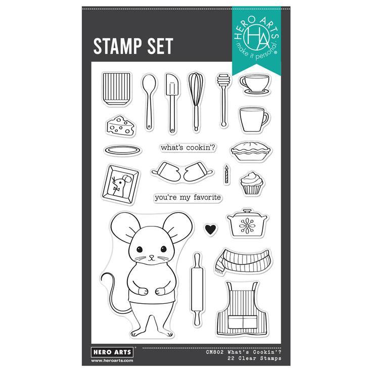 Hero Arts - Retro Kitchen Collection - Clear Stamps - What's Cookin'?-ScrapbookPal