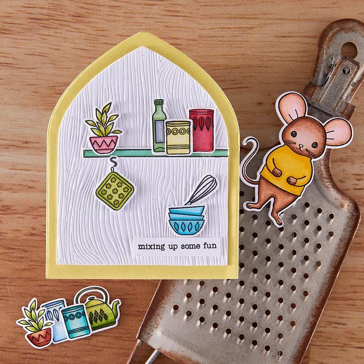 Hero Arts - Retro Kitchen Collection - Stamp &amp; Cut XL - On the Shelf-ScrapbookPal