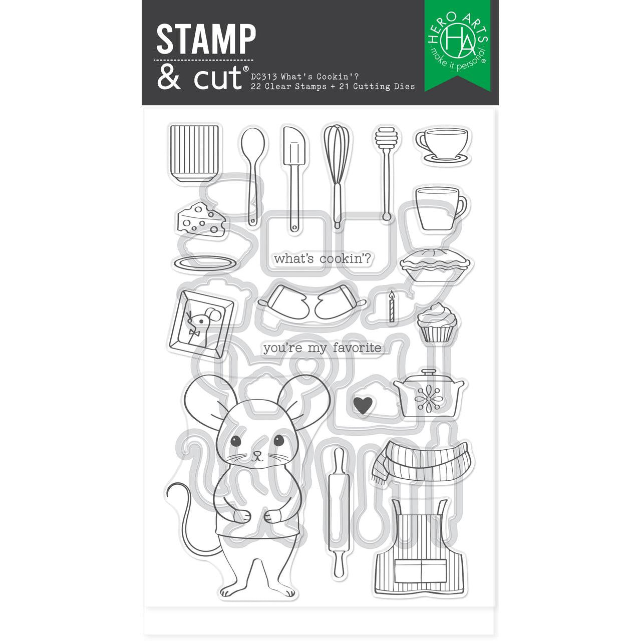 Hero Arts - Retro Kitchen Collection - Stamp & Cut XL - What's Cookin'?-ScrapbookPal