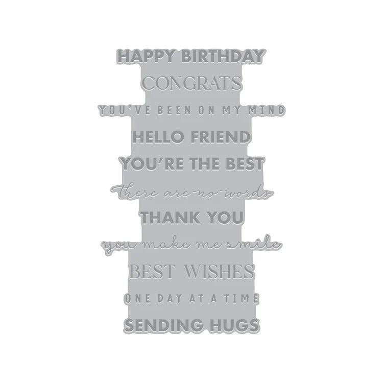 Hero Arts - Say It With Style Collection - Letterpress + Foil Plate - Sentiment Strips XL - Everyday-ScrapbookPal