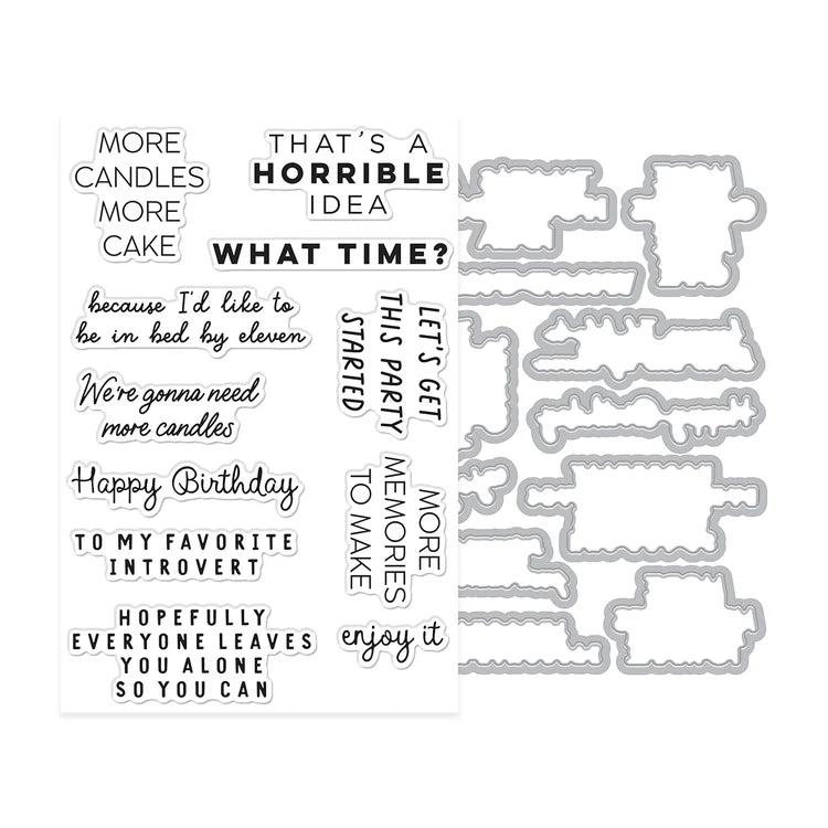 Hero Arts - Say It With Style Collection - Stamp &amp; Cut - Birthdays Inside &amp; Out-ScrapbookPal