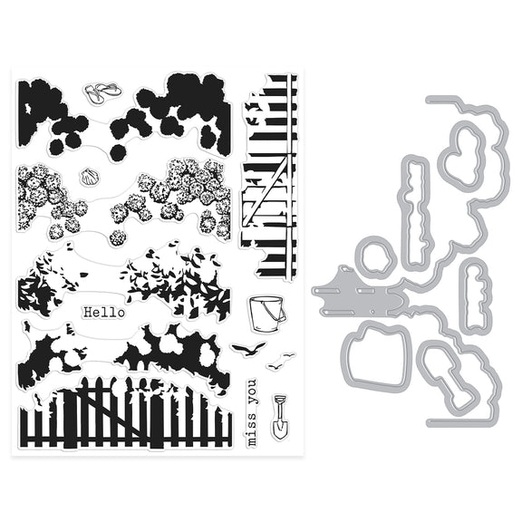 Hero Arts - Seaside Blooms Collection - Stamp &amp; Cut - Coastal Blooms HeroScape-ScrapbookPal