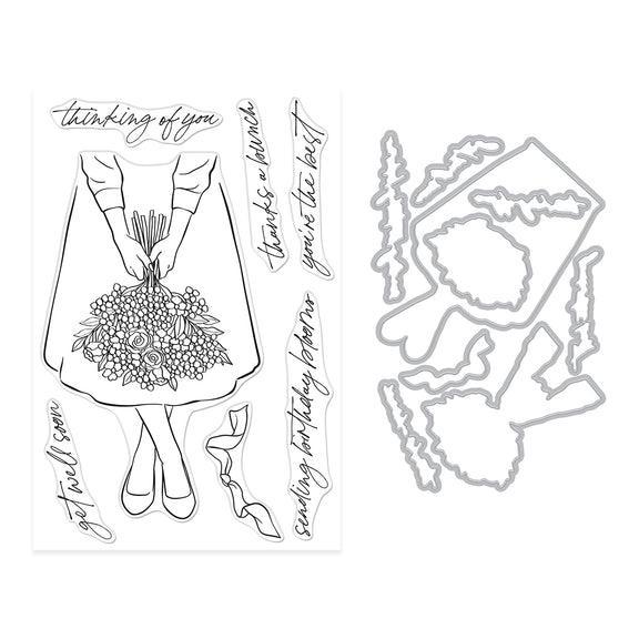 Hero Arts - Seaside Blooms Collection - Stamp &amp; Cut - Summer Bouquet-ScrapbookPal