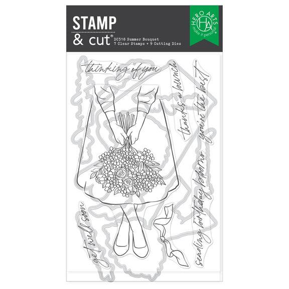 Hero Arts - Seaside Blooms Collection - Stamp &amp; Cut - Summer Bouquet-ScrapbookPal