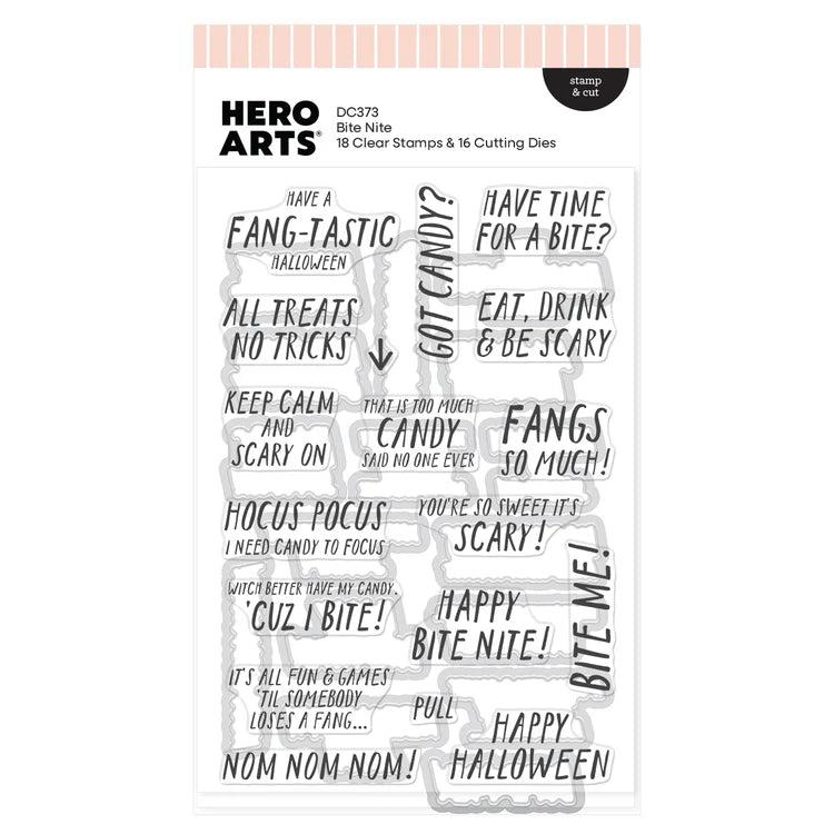 Hero Arts - Spooky Smiles Collection - Stamp & Cut - Bite Nite-ScrapbookPal