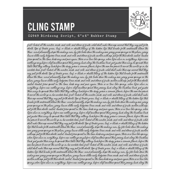 Hero Arts - Spring Meadow Collection - Cling Stamps - Birdsong Script-ScrapbookPal