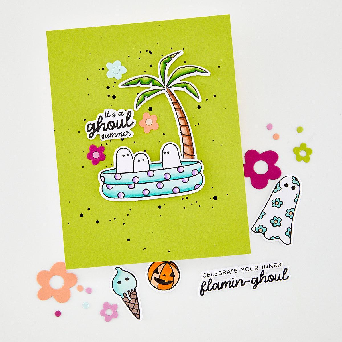Hero Arts - Summerween Collection - Clear Stamps - Beach Boos-ScrapbookPal