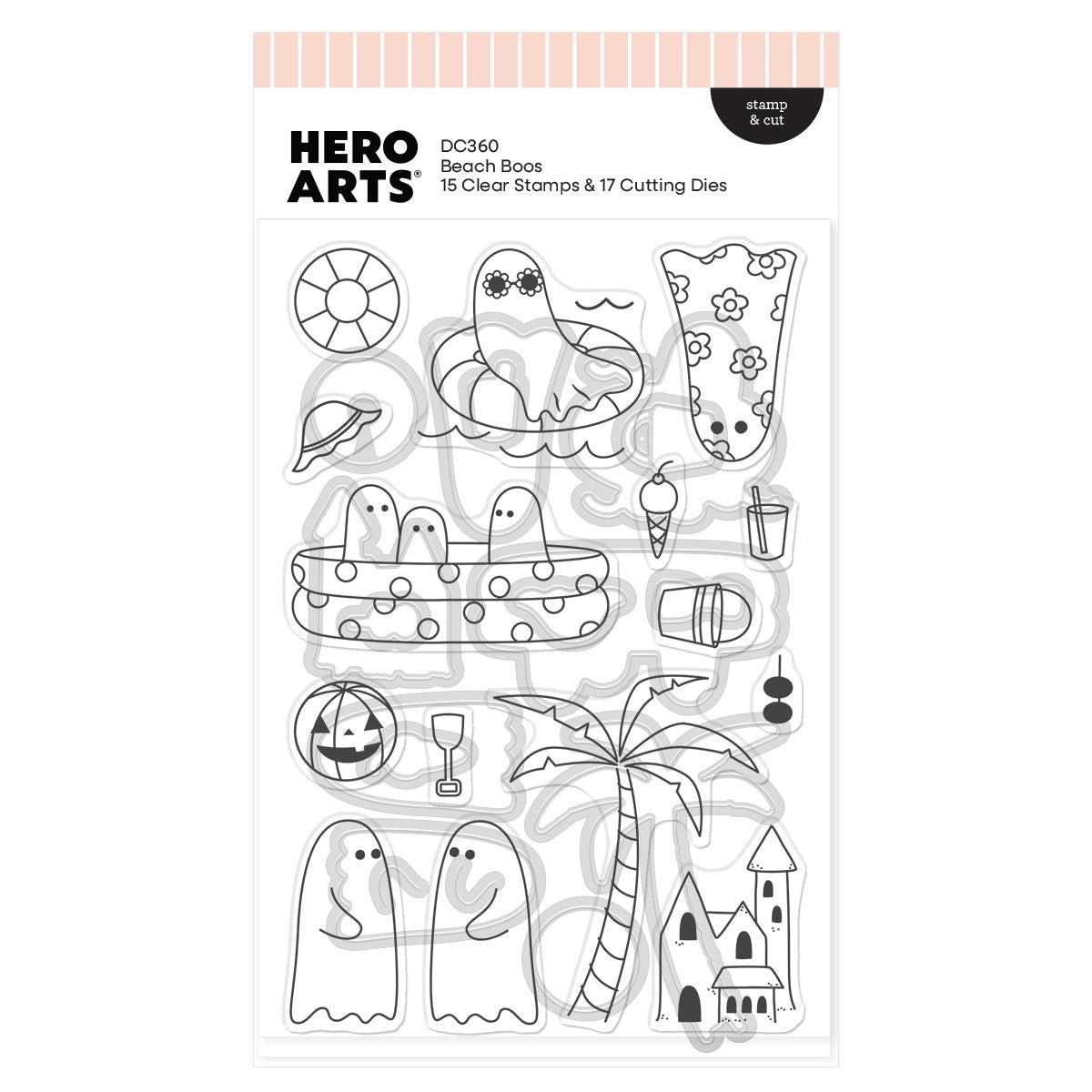 Hero Arts - Summerween Collection - Stamp &amp; Cut - Beach Boos-ScrapbookPal