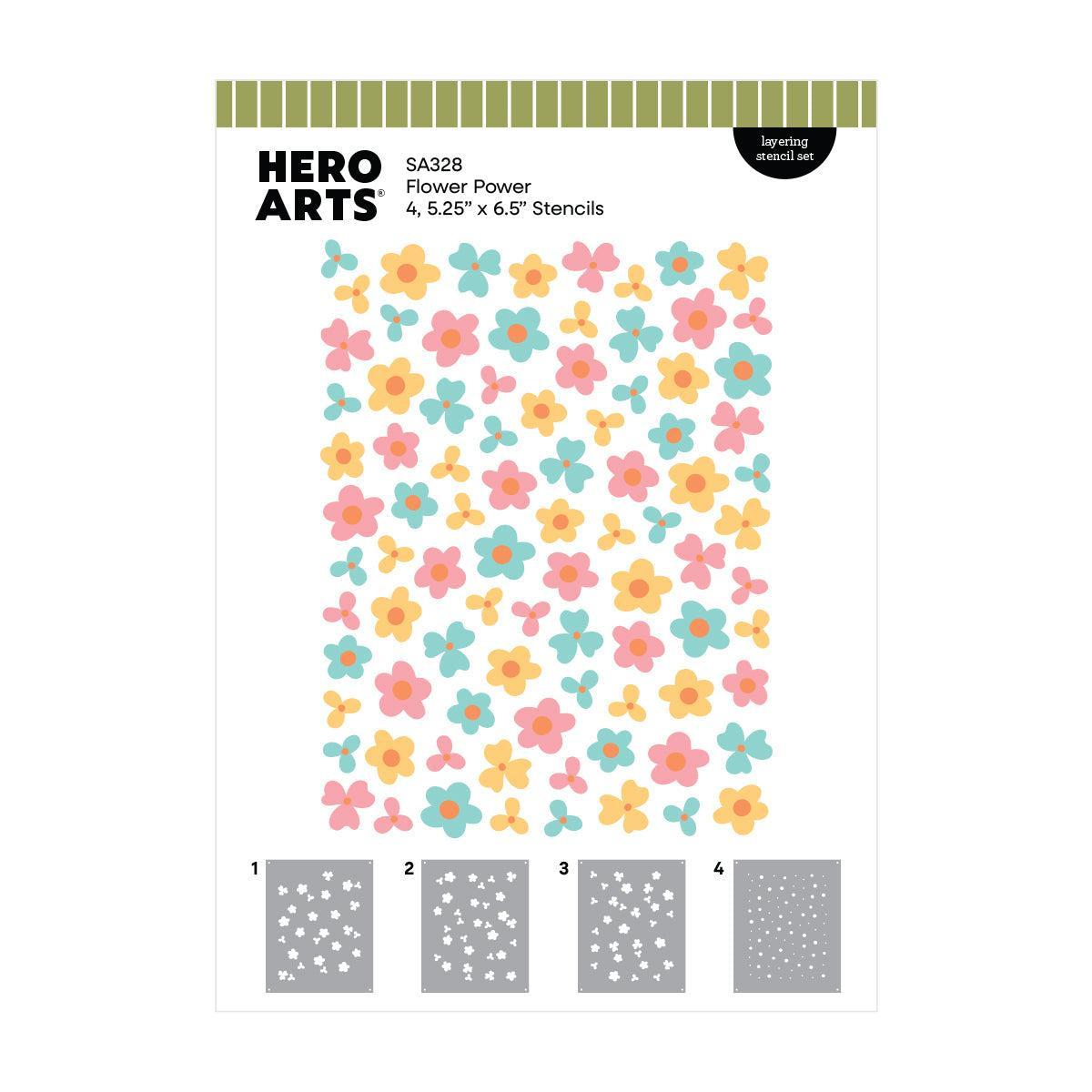 Hero Arts - Summerween Collection - Stencils - Flower Power-ScrapbookPal