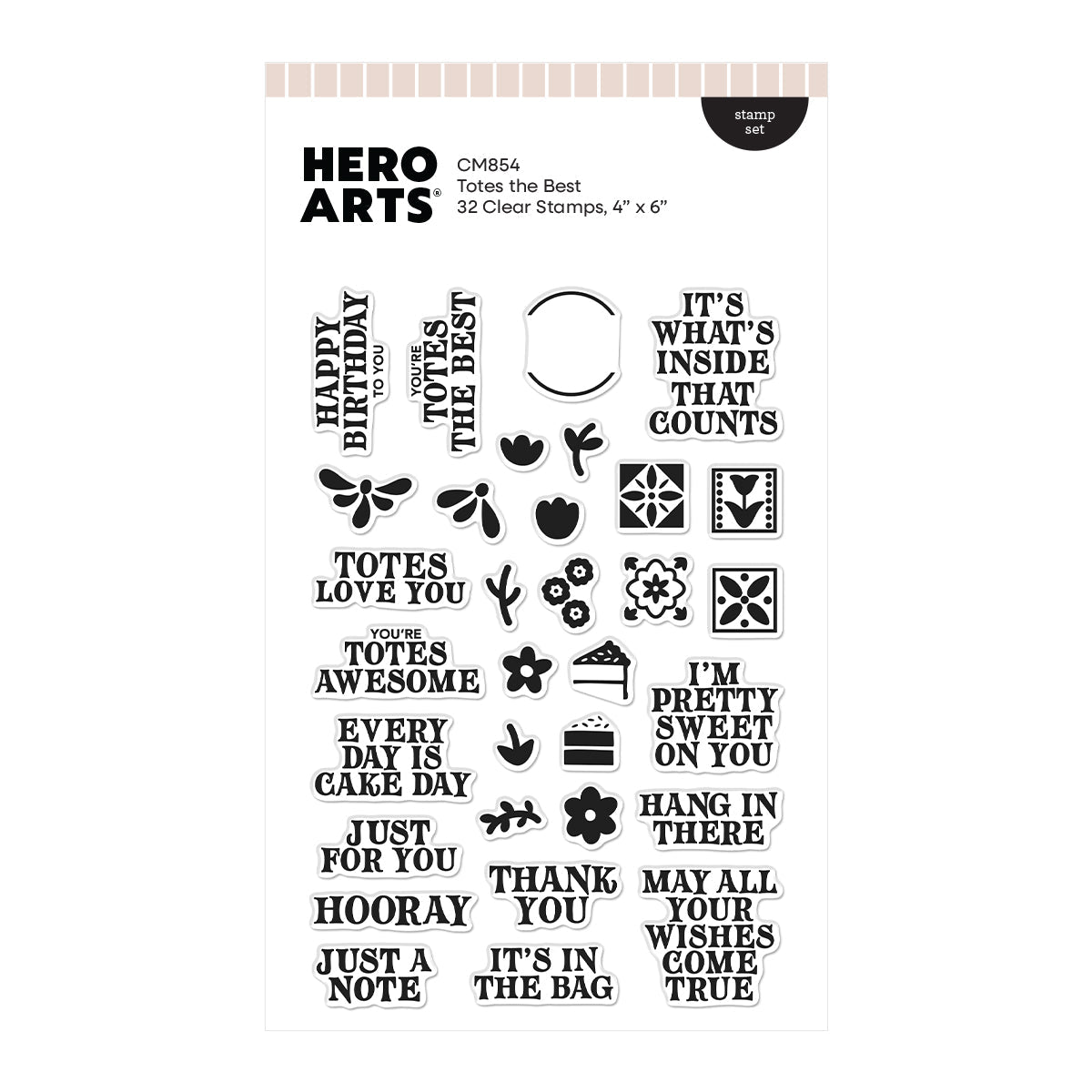 Hero Arts - Tote-ally Awesome Collection - Clear Stamps - Totes the Best-ScrapbookPal
