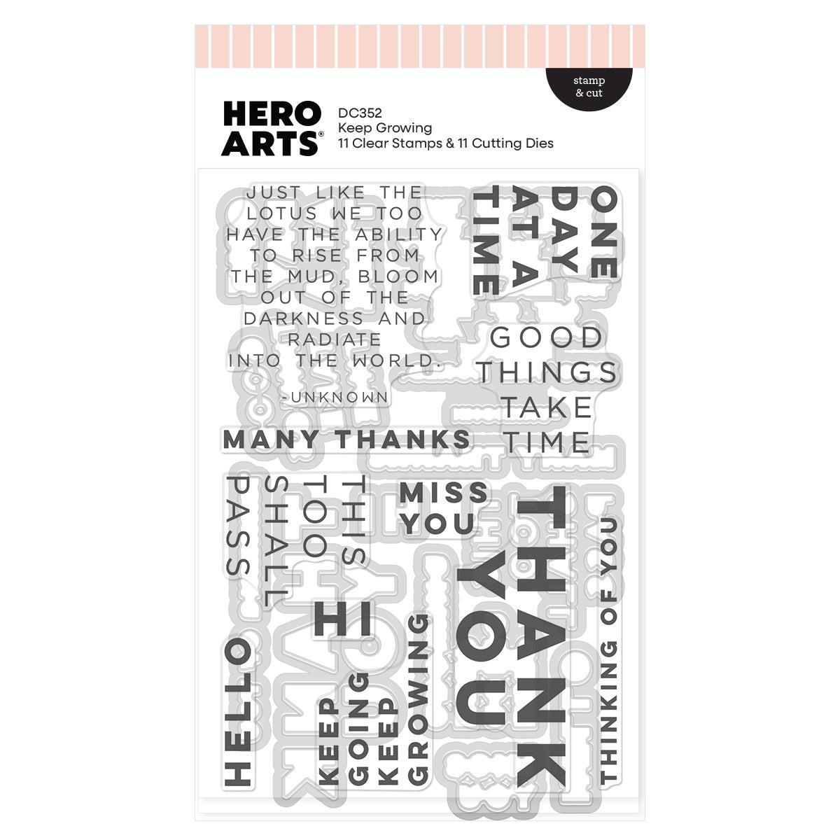 Hero Arts - Tranquil Garden Collection - Clear Stamps - Keep Growing-ScrapbookPal